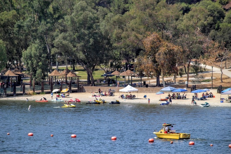 North Shore ski landing at Puddingstone Reservoir